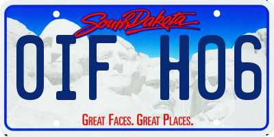 SD license plate 0IFH06