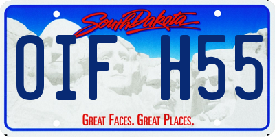 SD license plate 0IFH55