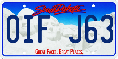 SD license plate 0IFJ63