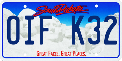 SD license plate 0IFK32