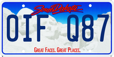 SD license plate 0IFQ87