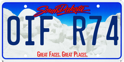 SD license plate 0IFR74