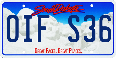SD license plate 0IFS36