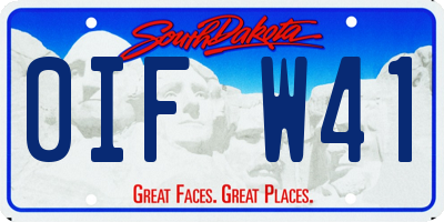 SD license plate 0IFW41