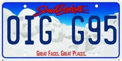 SD license plate 0IGG95