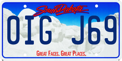 SD license plate 0IGJ69