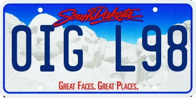 SD license plate 0IGL98