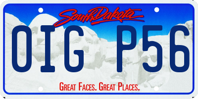 SD license plate 0IGP56