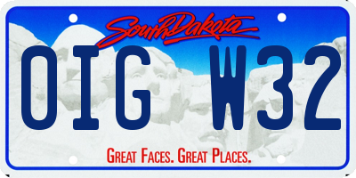 SD license plate 0IGW32