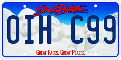 SD license plate 0IHC99