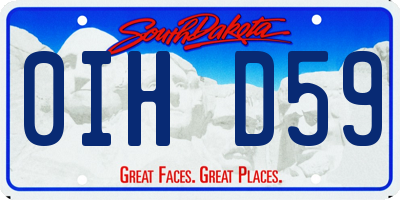 SD license plate 0IHD59
