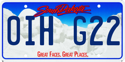 SD license plate 0IHG22