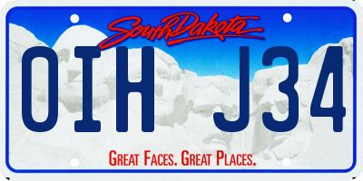 SD license plate 0IHJ34