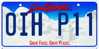 SD license plate 0IHP11