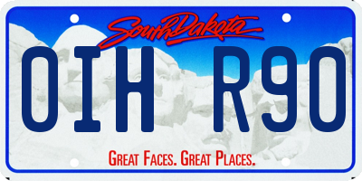 SD license plate 0IHR90