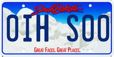 SD license plate 0IHS00