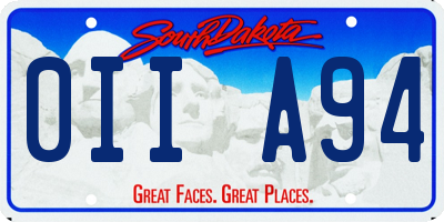 SD license plate 0IIA94