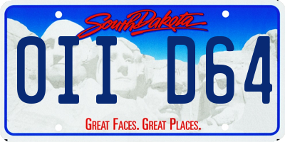 SD license plate 0IID64