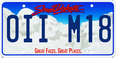 SD license plate 0IIM18