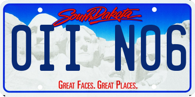 SD license plate 0IIN06