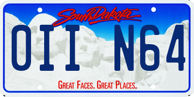 SD license plate 0IIN64