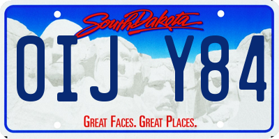 SD license plate 0IJY84