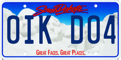 SD license plate 0IKD04
