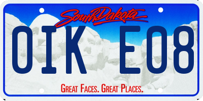 SD license plate 0IKE08