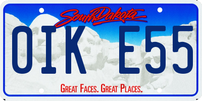 SD license plate 0IKE55