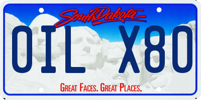 SD license plate 0ILX80