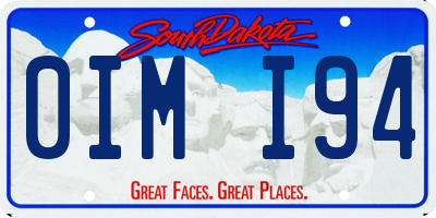 SD license plate 0IMI94