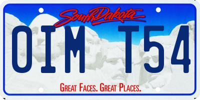 SD license plate 0IMT54