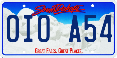 SD license plate 0IOA54