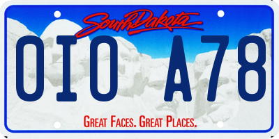 SD license plate 0IOA78