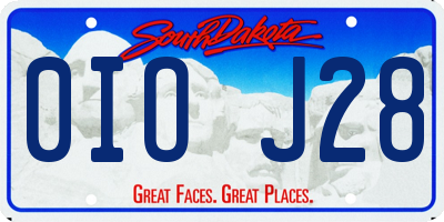 SD license plate 0IOJ28