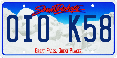 SD license plate 0IOK58