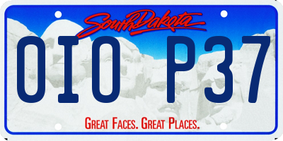 SD license plate 0IOP37