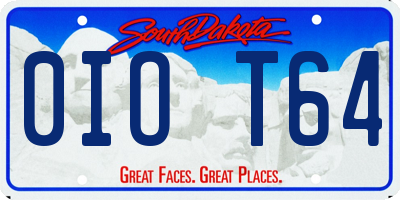 SD license plate 0IOT64