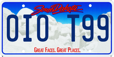 SD license plate 0IOT99