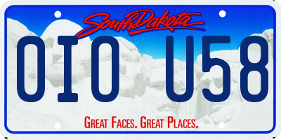 SD license plate 0IOU58