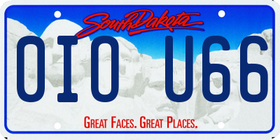 SD license plate 0IOU66