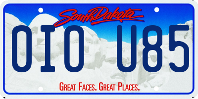 SD license plate 0IOU85