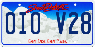 SD license plate 0IOV28