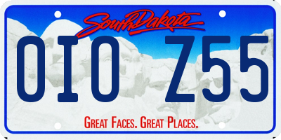SD license plate 0IOZ55