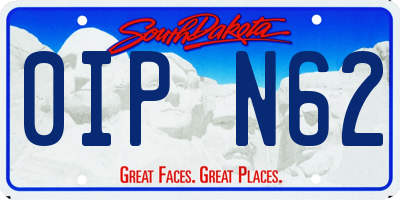 SD license plate 0IPN62