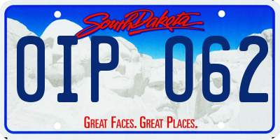 SD license plate 0IPO62