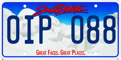 SD license plate 0IPO88