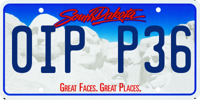 SD license plate 0IPP36