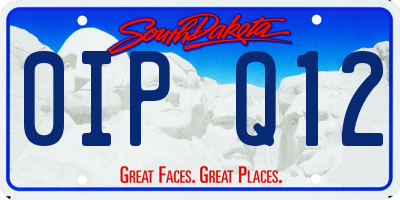 SD license plate 0IPQ12