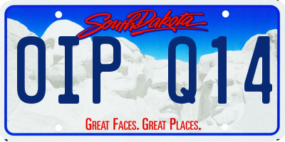 SD license plate 0IPQ14